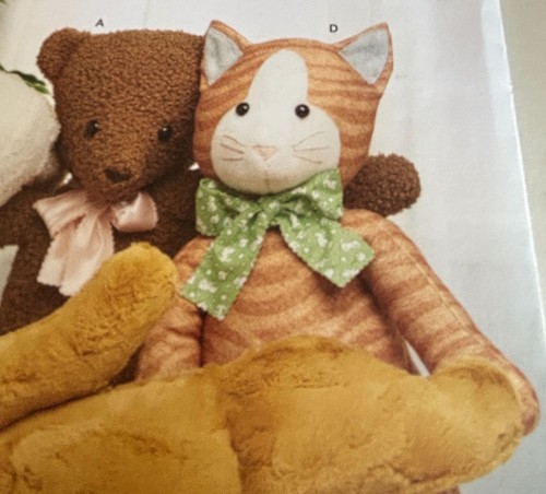 Simplicity modello da cucire S9583 peluche posabile peluche gatto orso cane UC - Foto 2 di 7