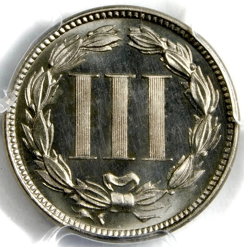 🇺🇸🌚🤍🌚❤️‍🔥😎PCGS PR66 1879 3 CENT NICKEL - Image 2 of 3