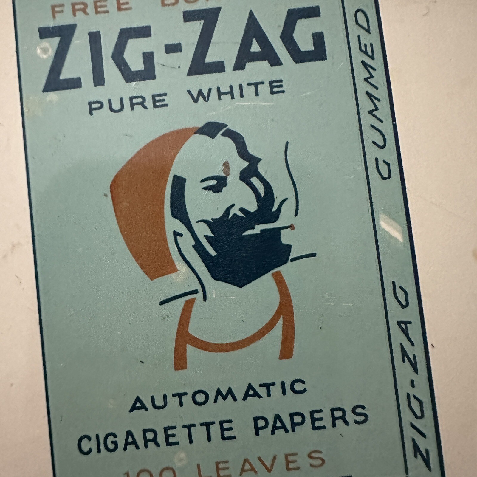 VTG Rare Zig Zag Rolling Paper Dispenser GSW Blue Cover Egyptien