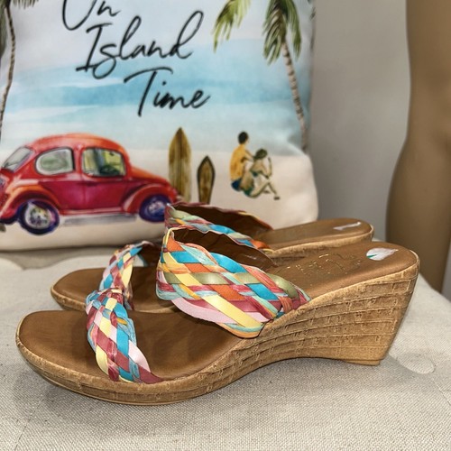 Italian Shoemaker Colorfull Tina Urban Boho Style Wedge Heel Size 8 - 第 3/11 張圖片