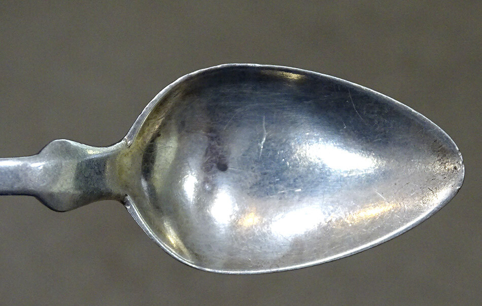 Antique J S SHARRARD Southern COIN SILVER Spoon LOUISVILLE SHELBYVILLE