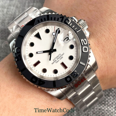 Automatic Men's Watch 40mm NH35 PT5000 Miyota8215 White Dial Sapphire Glass Date