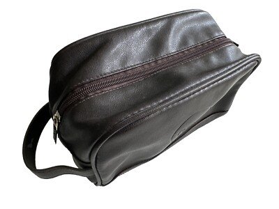 Kenneth Cole RSVP Brown Leather Men's Toiletry Travel