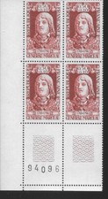 1969  BLOC De 4 coin numéroté célébrité francaise Marceau  N° 1591 neuf **