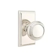 Emtek 8521NWUS26 Dummy, Rectangular Rosette, Norwich Knob, Polished Chrome