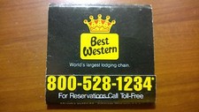 Old Vintage "BEST WESTERN"has some notes dated 1977 Unused Matchbook Made in USA