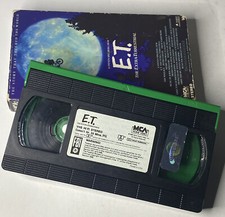 E.T. ET The Extra Terrestrial VHS 1982 Green and Black Tape Spielberg