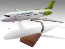 Fokker 100 DBA Desk Wood Airplane New Model Small Scale 1/100
