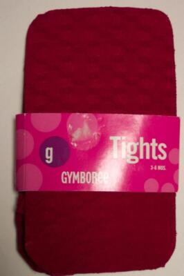 NWT 3-6 m Baby Girls GYMBOREE red textured print tights holiday new htf ...