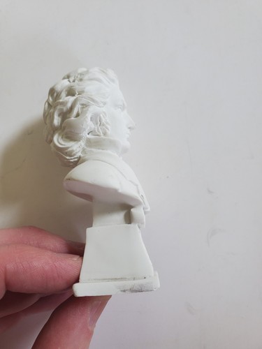 Ludwig van Beethoven Plaster Bust - 4 Inches tall, white - Picture 4 of 9