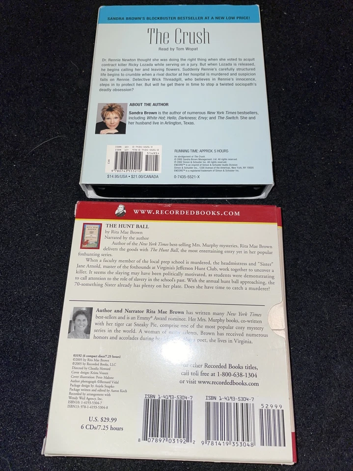 8 Thriller, Mystery, Romance, Crime CD Audio Books Rita Mae Brown Cornwell MORE! - Image 3 of 4