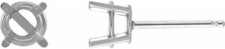10k 14k 18k Gold Palladium Platinum or Silver Unset Friction Each Stud Earrings