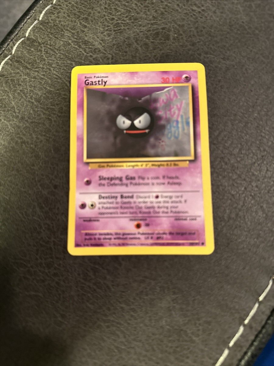 Pokemon Gastly Card Base Set 50/102 Vintage Pokemon TCG