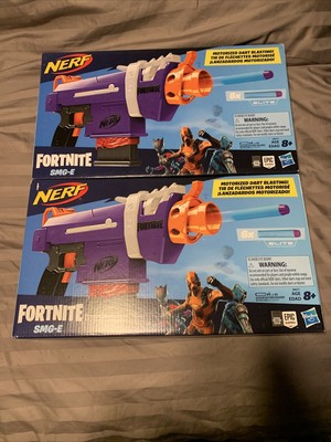 (2) NEW Nerf Fortnite SMG-E Motorized Dart Blasters 6-Dart Clip Nerf Elite Darts