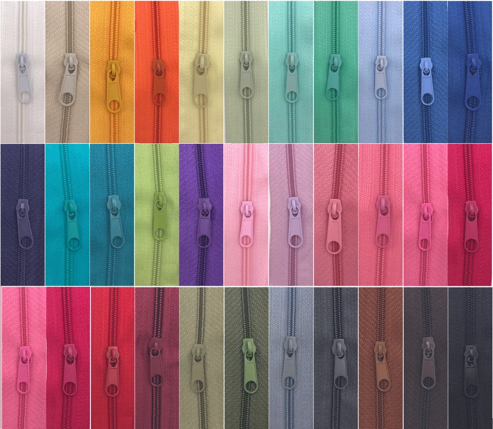 5 Meters Continuous Zip & 10 Sliders Spiral No.3 Choice of 42 Colours Zippers 3