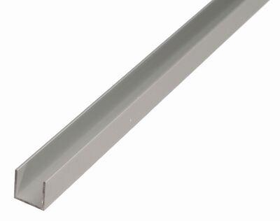 Alberts 5x U-Profil Alu silber elox. 1000x22x10mm Aluprofil Aluschiene Alustange