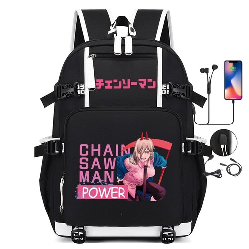 Mochila USB de hombro con motosierra de anime para hombre Power Denji Pochita Mochila - Imagen 16 de 45