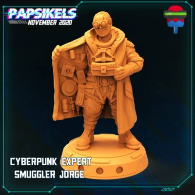 Cyberpunk Expert Smuggler Jorge - 3D Printed Miniature by PAPSIKELS