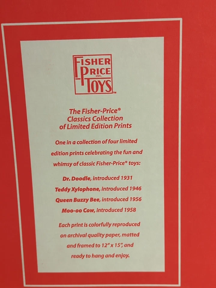 Новый из старых запасов Fisher Price винтажная игрушка плюшевый ксилофон в рамке изображение печати 12 x 15» - Изображение 2 из 4