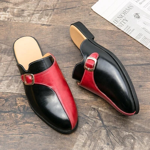 Men Casual Shoes Sandals Slip On Flat Half Loafers Luxury Male Slippers Slides - Bild 12 von 29