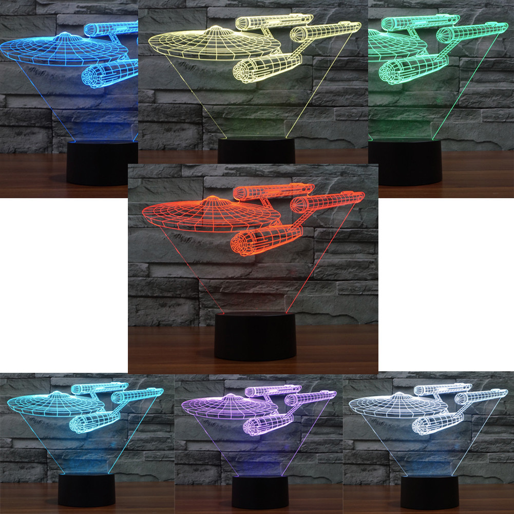 Lampada Notturna 3D Uss Enterprise - LED 7 Colori, Touch, Alimentazione USB - Foto 10