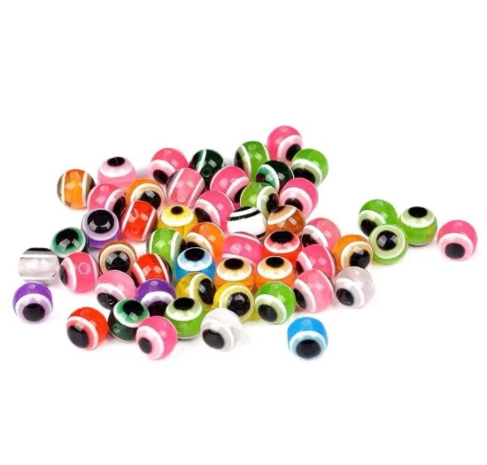 6mm 8mm 10mm 12mm Resin colorful round eye spacer loose beads  Jewelry Making - Image 3 of 4