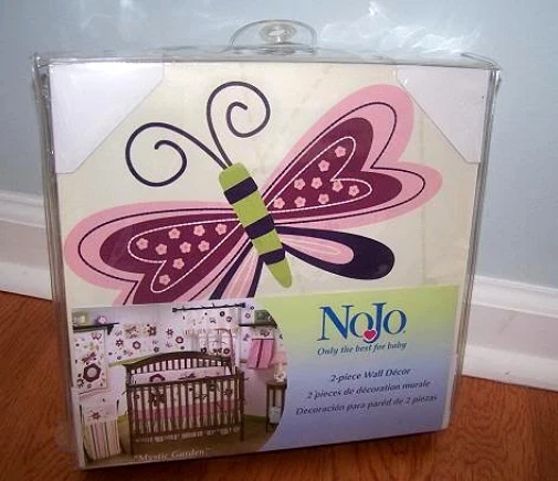 NOJO MYSTIC GARDEN WALL ART DECOR BUTTERFLY FLOWER 2PC - Image 2 of 3