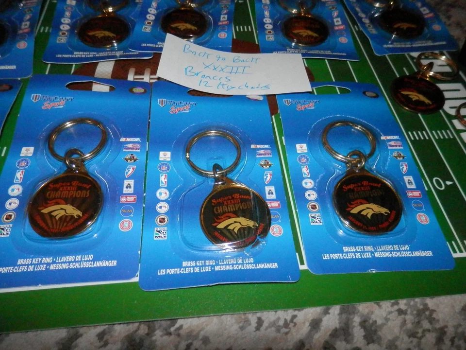 Denver Broncos keychain Lot of 12 new VTG NFL 1998 Super Bowl XXXIII - Image 3 of 4