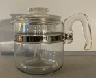 Vintage PYREX 7754 2-4 Cup Flameware Coffee Percolator. Complete Set EUC