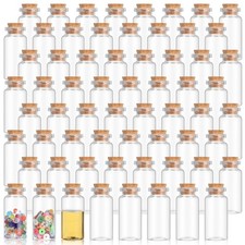 120 Pack 10ml Mini Plastic Bottles with Cork Stoppers, Small Empty Clear Plas...