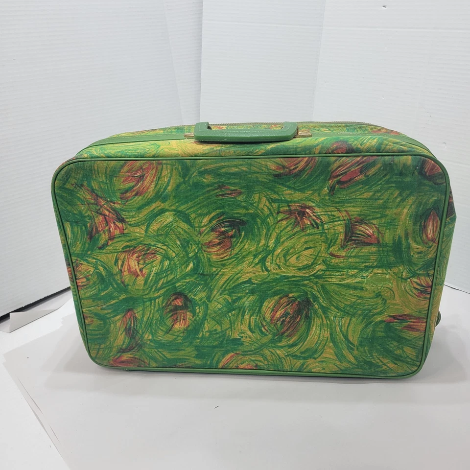 Maleta de viaje vintage años 60 Bantam verde pavo real retro equipaje Sears EE. UU. Foto 4 de 4