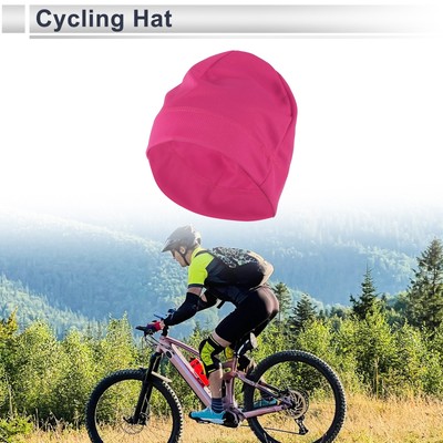 Cycling Hat Sweat Wicking Breathable Rose Red 25x18cm 1 Pcs
