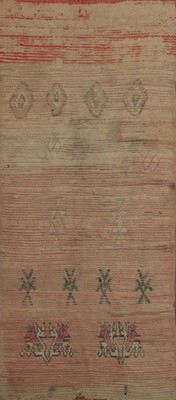 Moroccan Antique Runner Rug 3x9 with Intriguing Geometric Design Pink Carpet