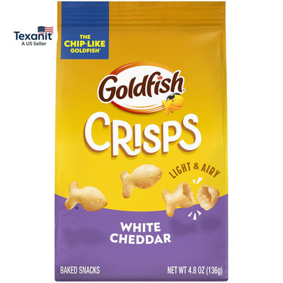 Crisps White Cheddar Baked Chip Crackers, 4.8 Oz Bag