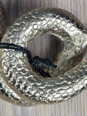 Rachel Zoe gold brass tone cast metal Snake candle holder 24