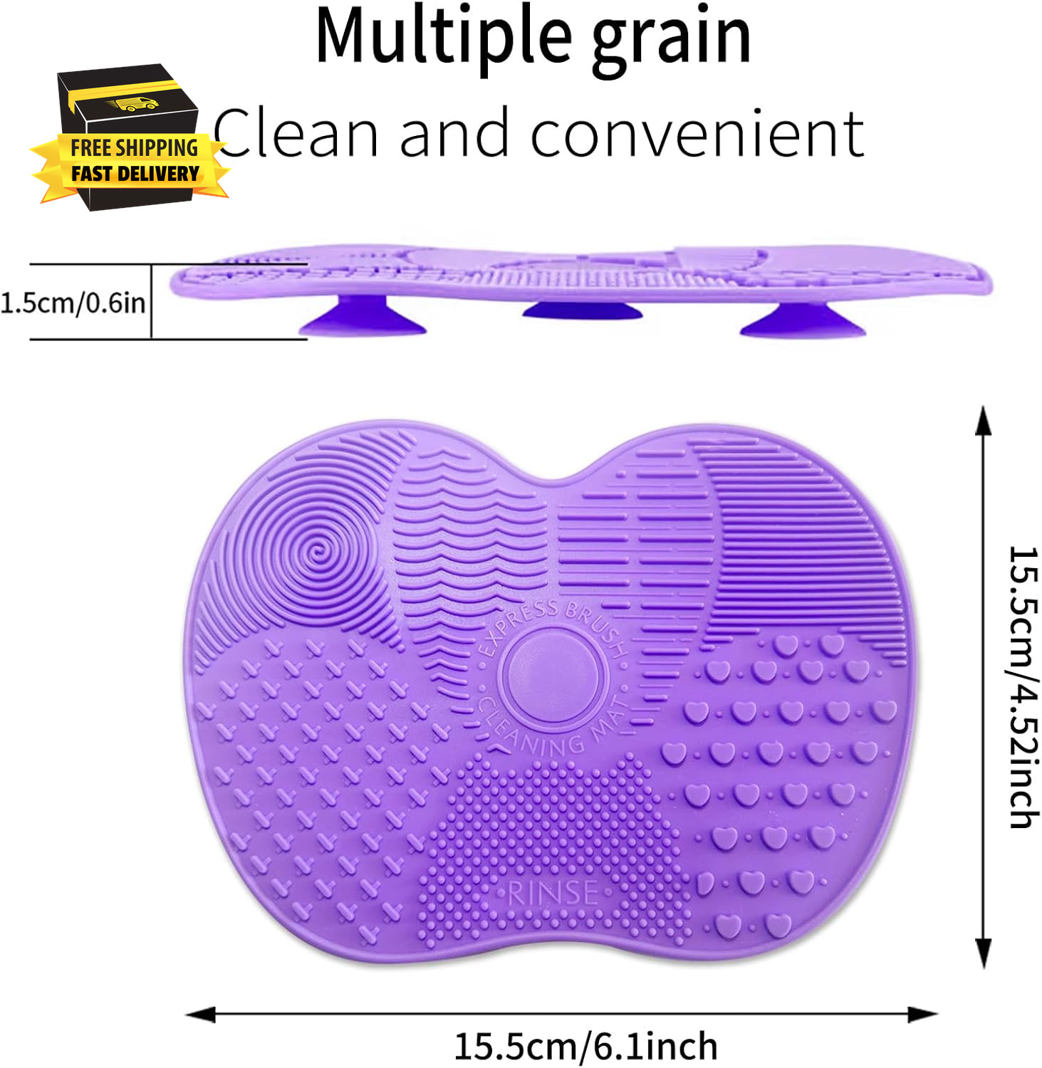 2 Pcs Silicone Makeup Brush Cleaning Mat - Makeup Brush Cleaner Mats.Cosmetic Cl