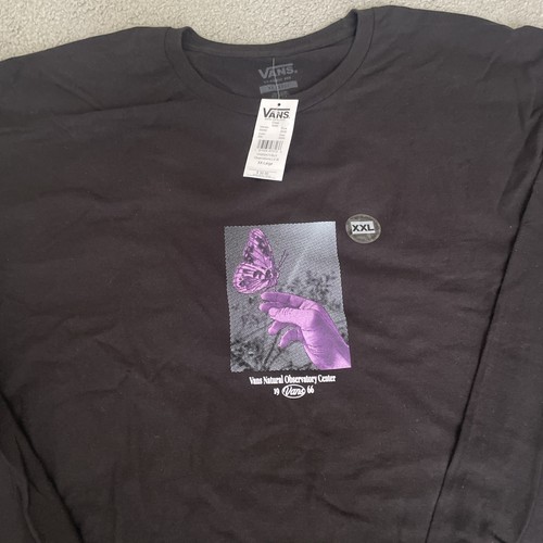 Vans Men’s Sz. 2XL Black Long Sleeve Graphic T Shirt Observatory Butterfly - Picture 2 of 8