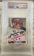 1979 Topps Baseball Card Cello Pack! Mike Schmidt On Top! PSA 8!