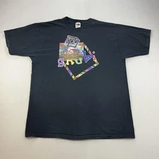 Vintage Gnubi Tech Art T-Shirt Mens XL Black Telecom Box Boundless Thinking 90s