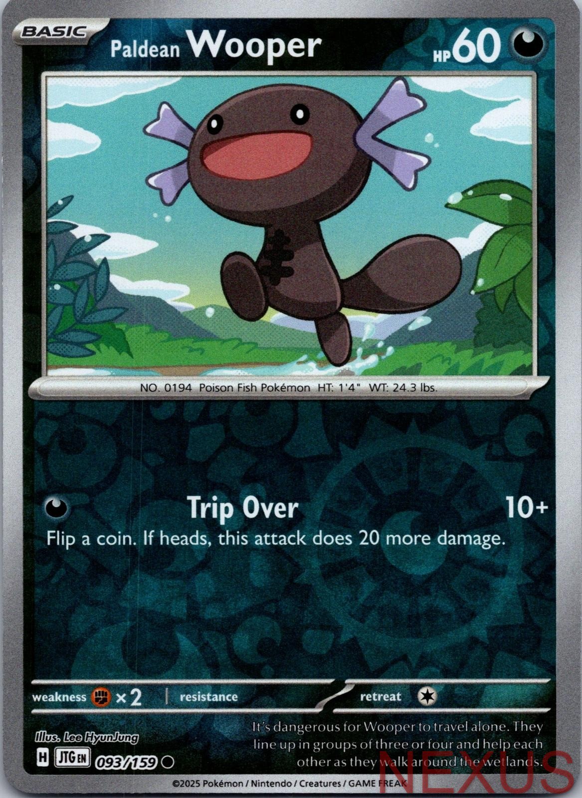 Paldean Wooper 093/159 Common Reverse Holo Near Mint