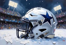 Dallas Cowboys NFL Helmet Player Poster Art Print 12x8in Metal Sign Vintage q