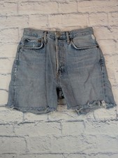 AGOLDE Parker Vtg Distressed Cutoff Denim Shorts Light Wash Button Fly Size 25