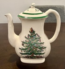 VTG Spode Christmas Tree Coffeepot Lid Green Trim Made in England S3324L