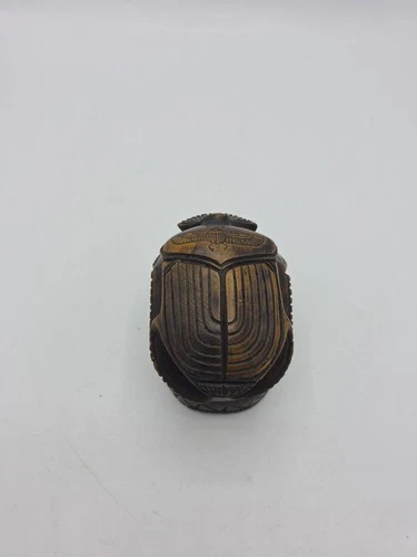 VINTAGE EBONY SCARAB PAPER CLIP FIGURE 3.5” HIEROGLYPHICS CRAFTSMAN ANTIQUE