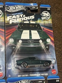 ONE Hot Wheels &lsquo;67 CUSTOM MUSTANG Fast & Furious Silver Series Dream Lineup NEW
