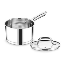 P&P CHEF 2 Quart Saucepan with Lid Set, Stainless Steel 2 Quarts, Silver