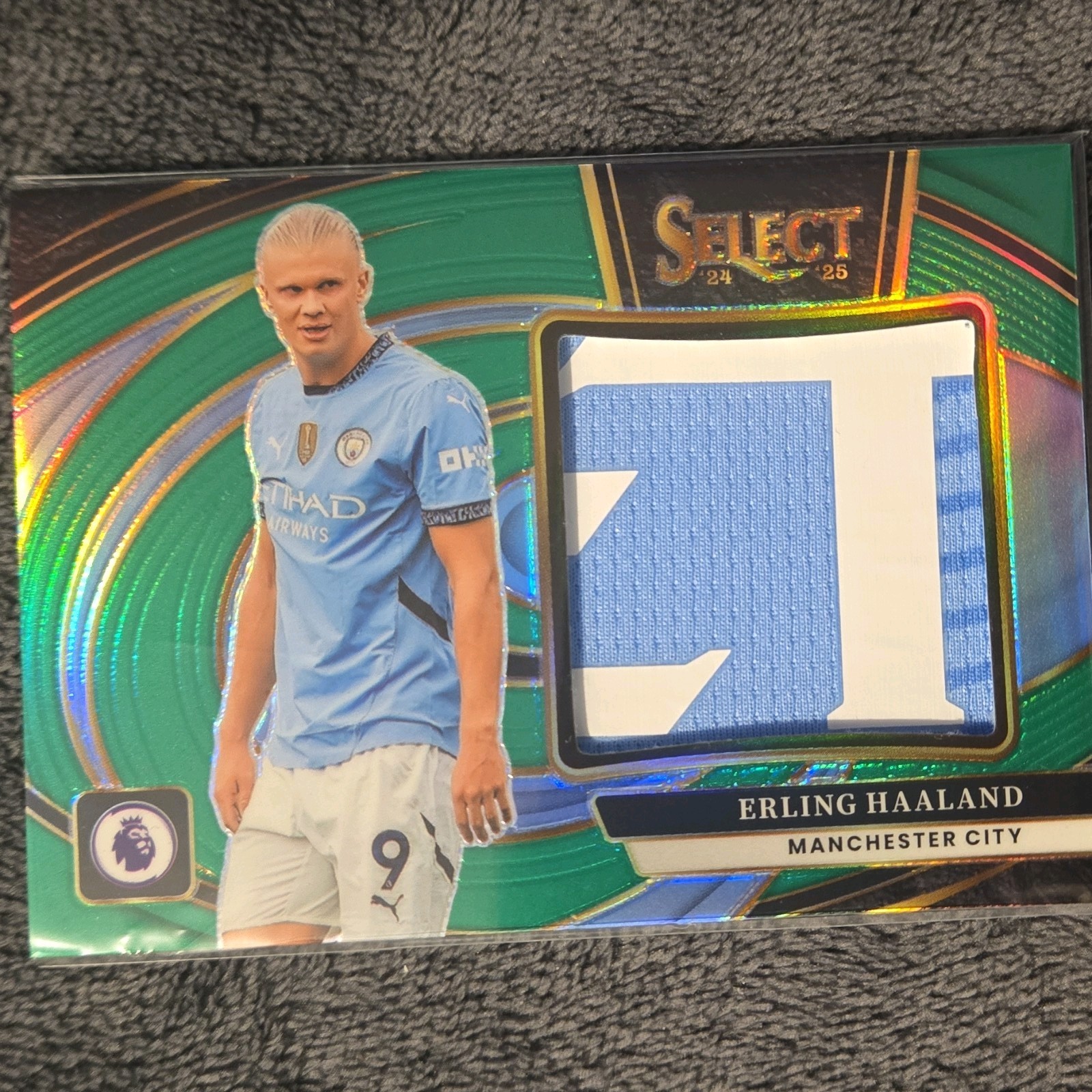 Panini Select Premier League Erling Haaland Jumbo Swatches Prizm 3/5 Man City
