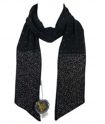 NWT Killah Black w Jewels Women's Scarf 5.5''x64''