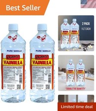 Mexican Vanilla Clear - 2 Bottles of 33.8 Fl Oz for Baking  Beverages