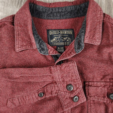 Grizzly Mountain Button Up Shirt XL Red Flannel Flap Pockets Cotton Long Sleeve